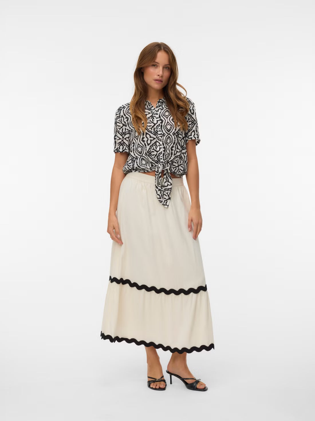 Organic Cotton Wavy Outline Skirt