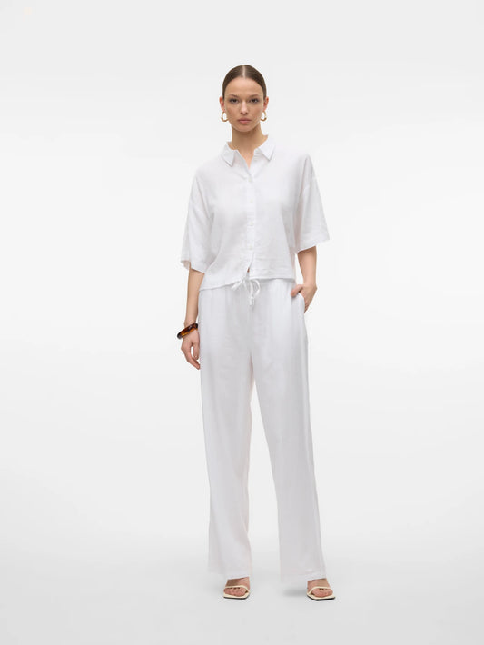 Linen Mid Waist Pants