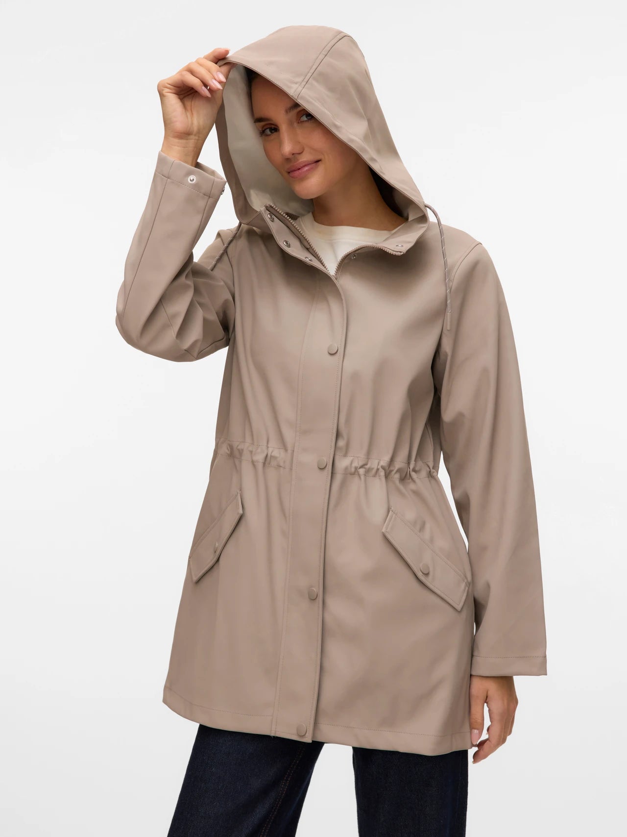 Cinched Waist Raincoat