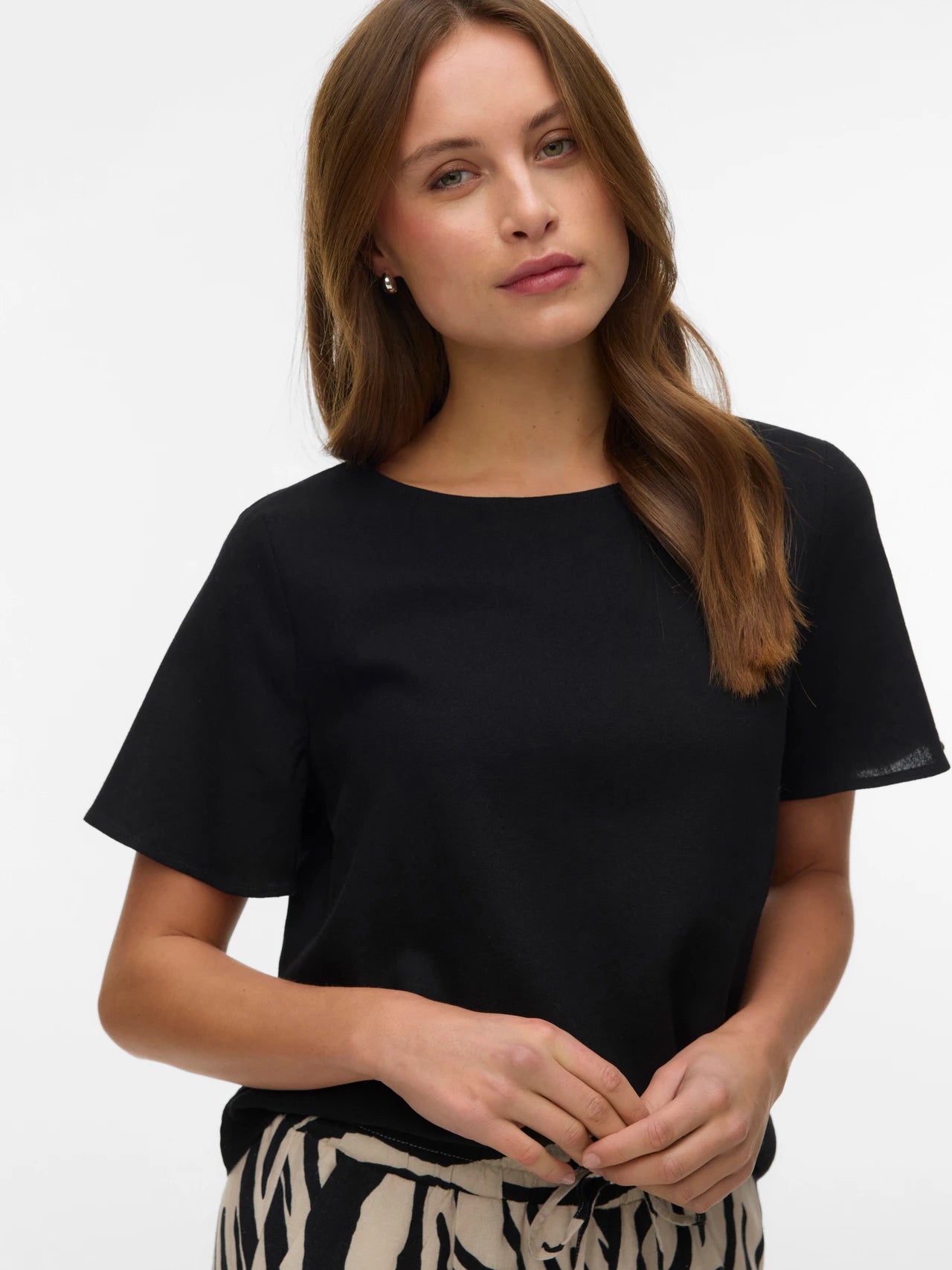 Linen O-neck Top