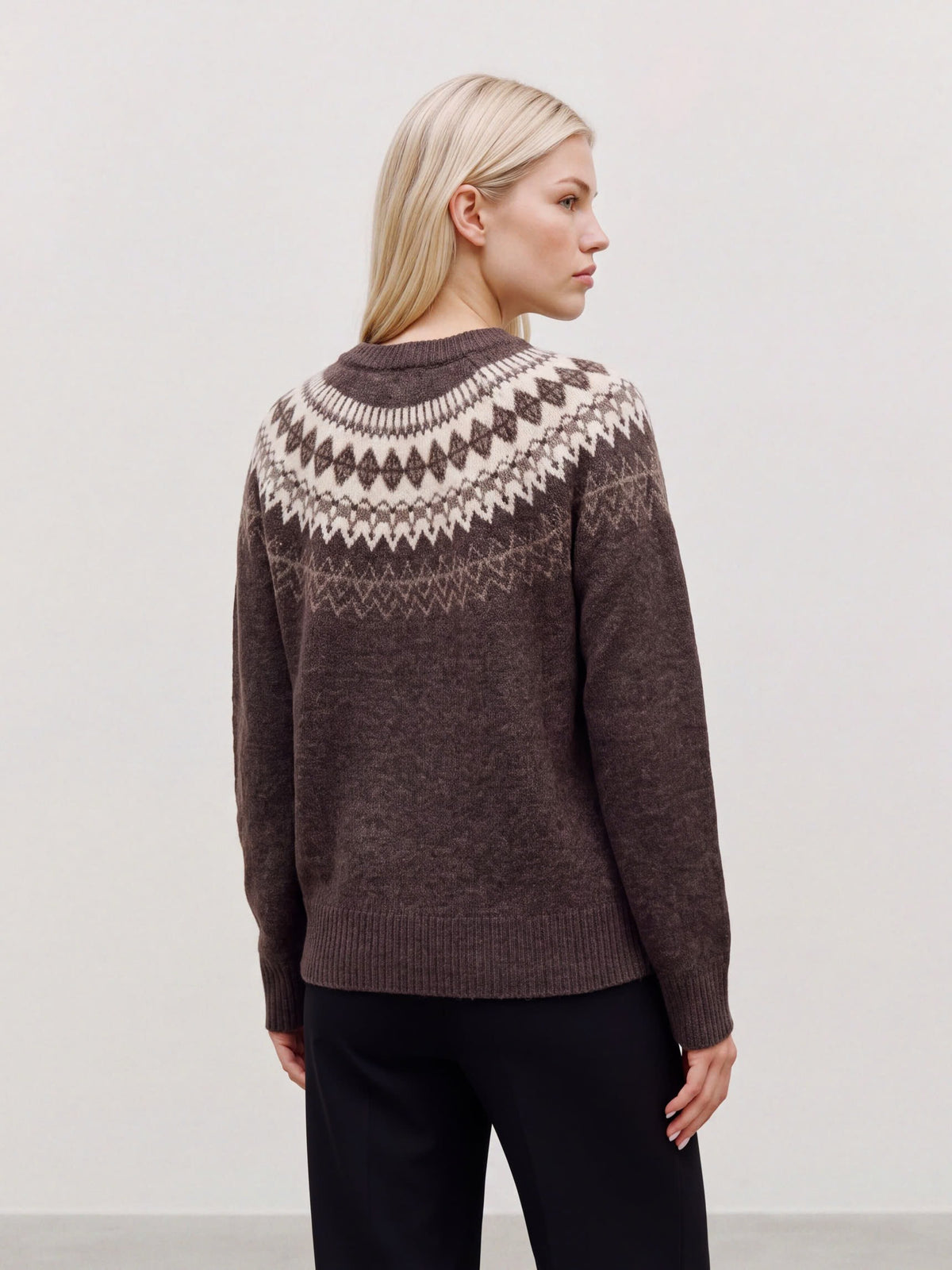 Geometric Print Knitted Pullover