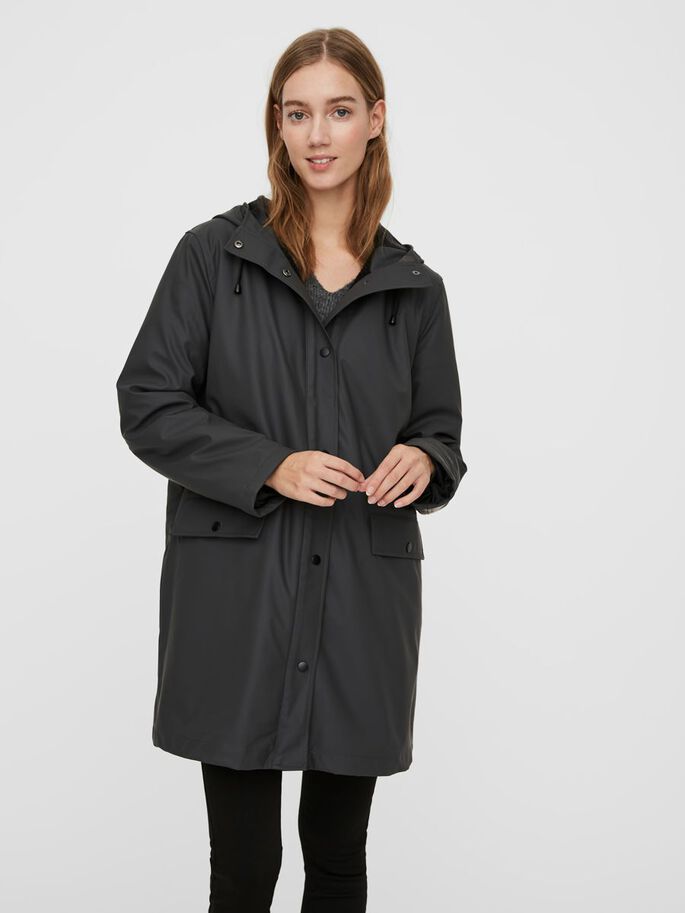 Asta 3/4 Teddy Lined Raincoat - Asphalt