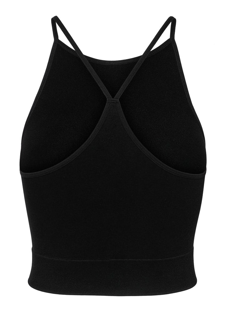 Lucy Seamless Highneck Top - Black