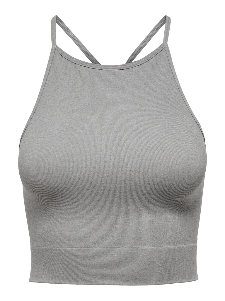 Lucy Seamless Highneck Top - Grey