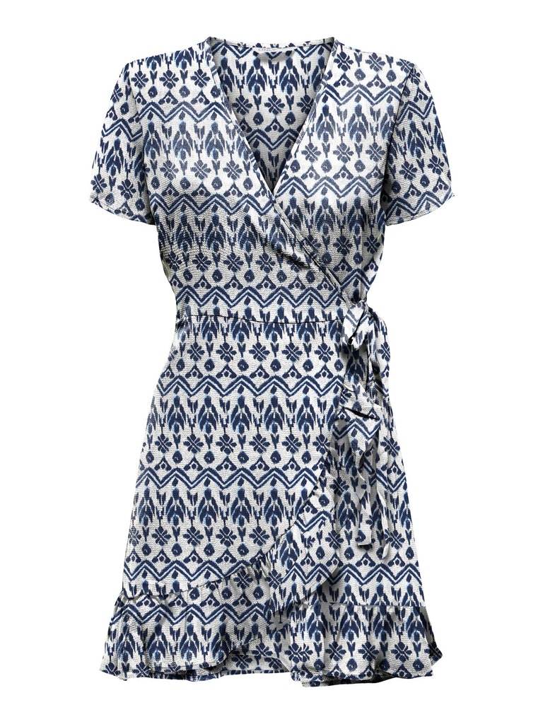 Nova Lux Short Sleeve Marlie Wrap Dress - Ikat Print