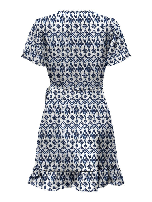 Nova Lux Short Sleeve Marlie Wrap Dress - Ikat Print