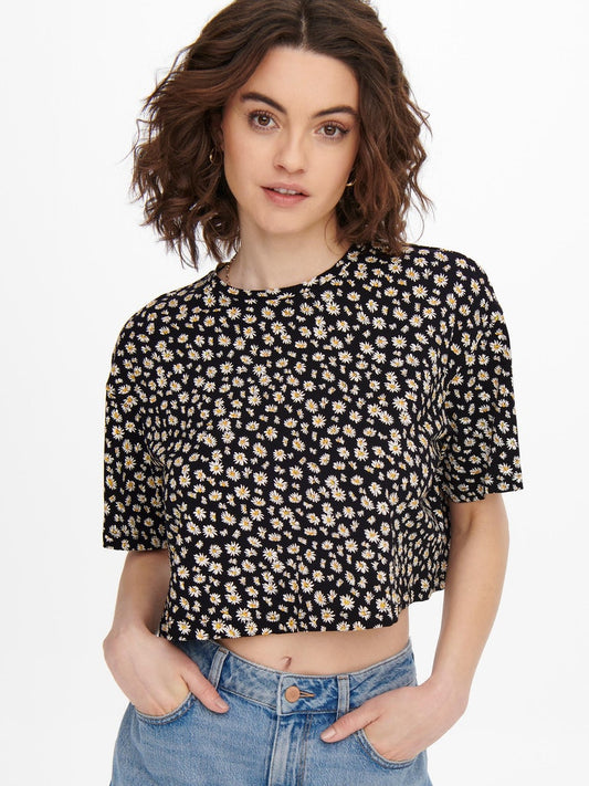 May Short Sleeve Boxy Cotton Crop Top