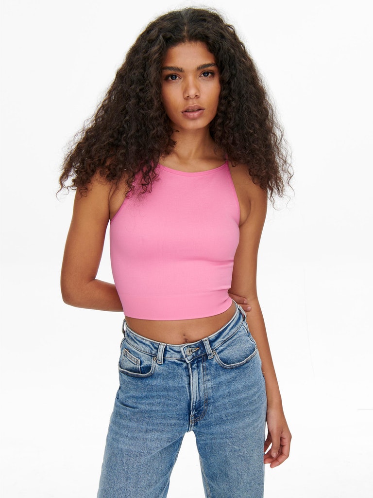 Lucy Seamless Highneck Top - Pink