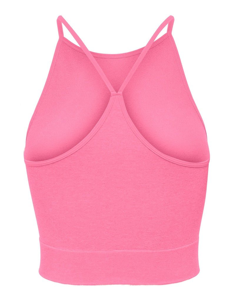 Lucy Seamless Highneck Top - Pink