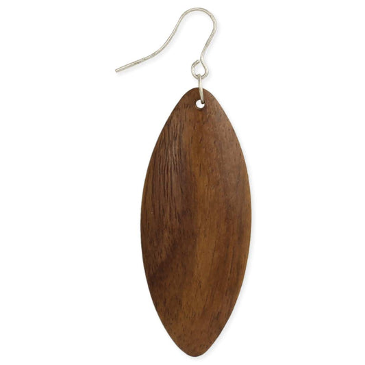 Solid Wood Marquis Earring