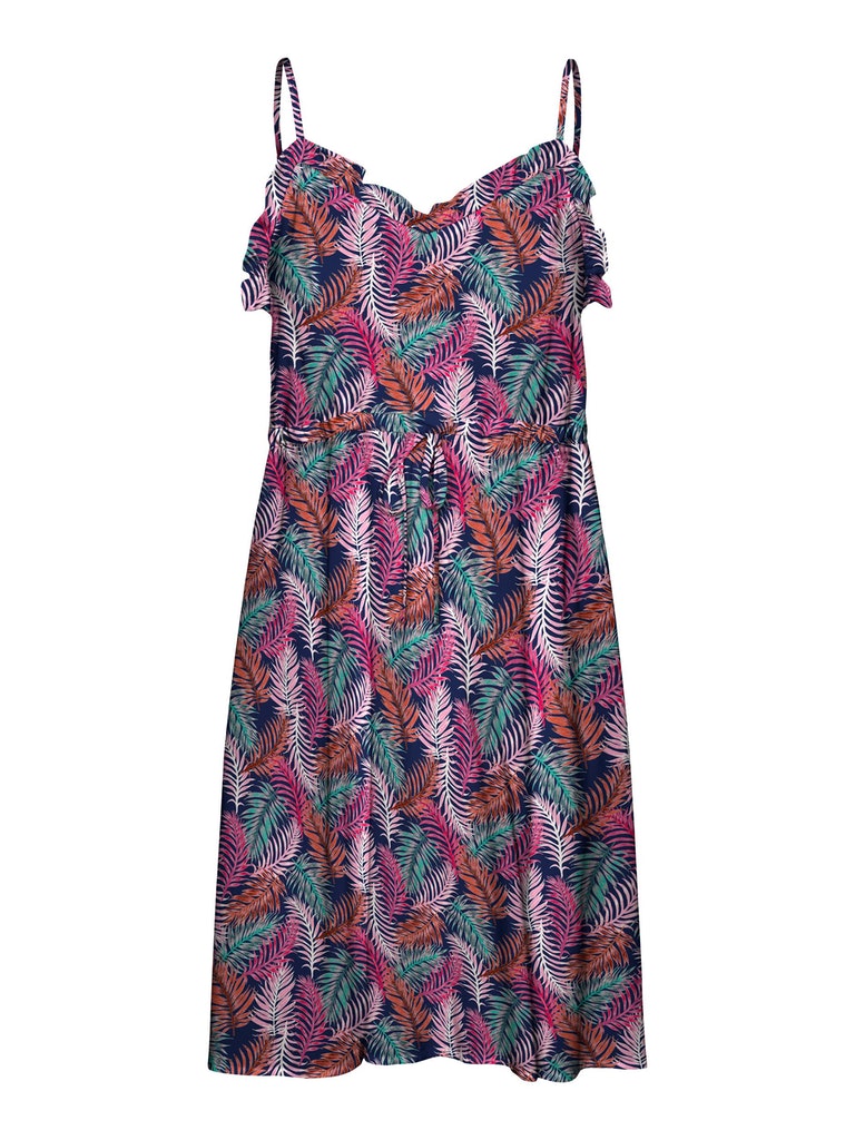 Easy Short Frill Strap Dress- Tropical and Floral Prints