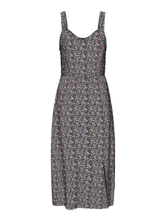 Easy Strap Calf Dress - Floral Print