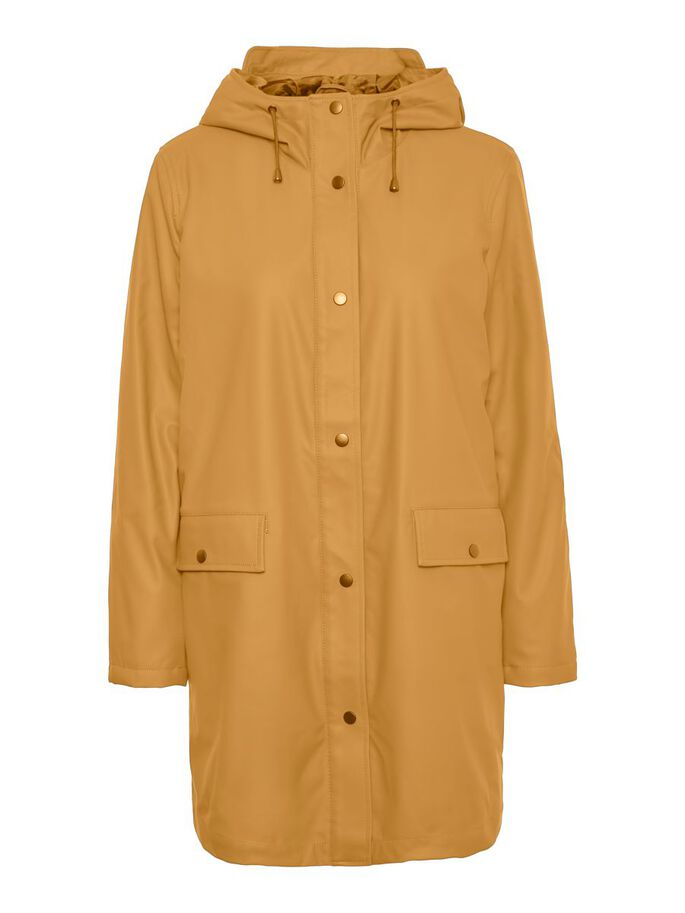 Asta 3/4 Teddy Lined Raincoat - Amber gold
